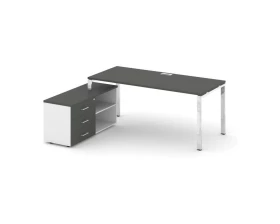 Стол письменный с греденцией левой на П-образном каркасе 1580x700x750 Style Project Direct Lux images