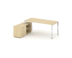 Стол письменный с греденцией левой на П-образном каркасе 1580x700x750 Style Project Direct Lux images