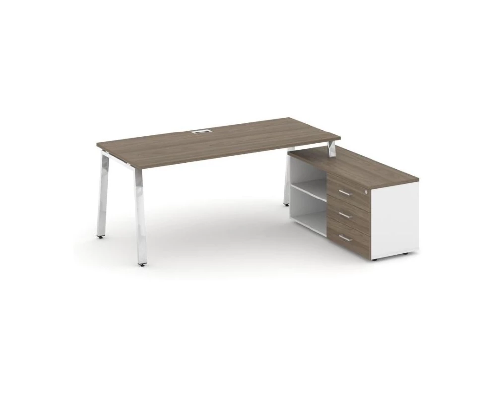 Стол письменный с греденцией правой на А-образном каркасе 1780x700x750 Style Project Direct Lux