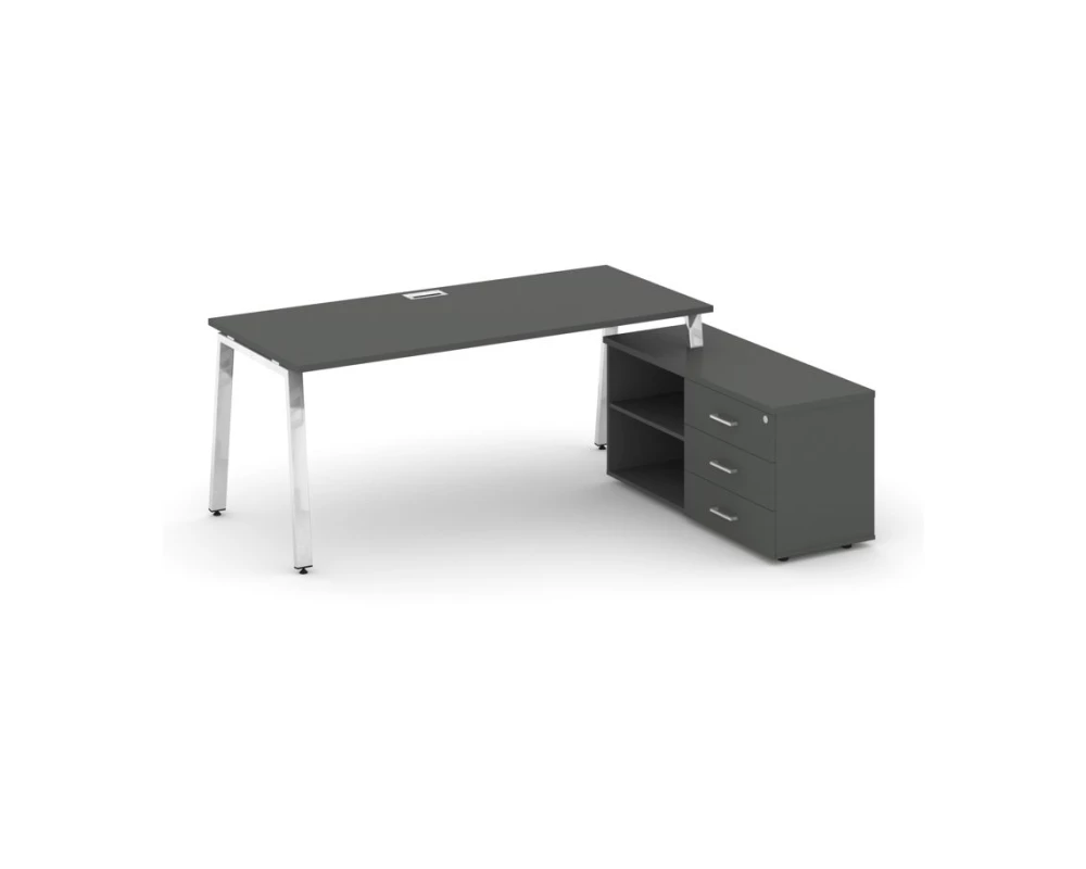 Стол письменный с греденцией правой на А-образном каркасе 1780x700x750 Style Project Direct Lux