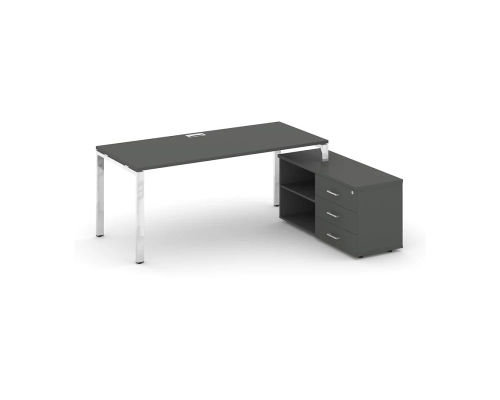 Стол письменный с греденцией правой на П-образном каркасе 1380x700x750 Style Project Direct Lux