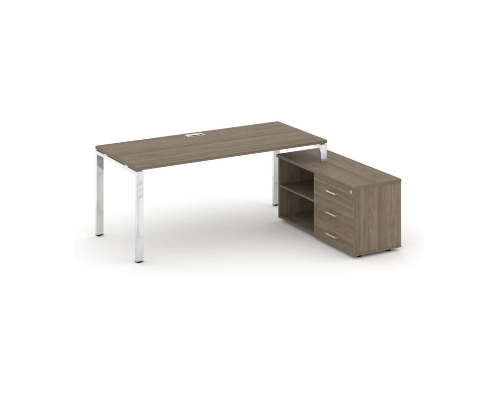 Стол письменный с греденцией правой на П-образном каркасе 1380x700x750 Style Project Direct Lux