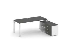 Стол письменный с греденцией правой на П-образном каркасе 1380x700x750 Style Project Direct Lux images