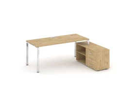 Стол письменный с греденцией правой на П-образном каркасе 1380x700x750 Style Project Direct Lux images