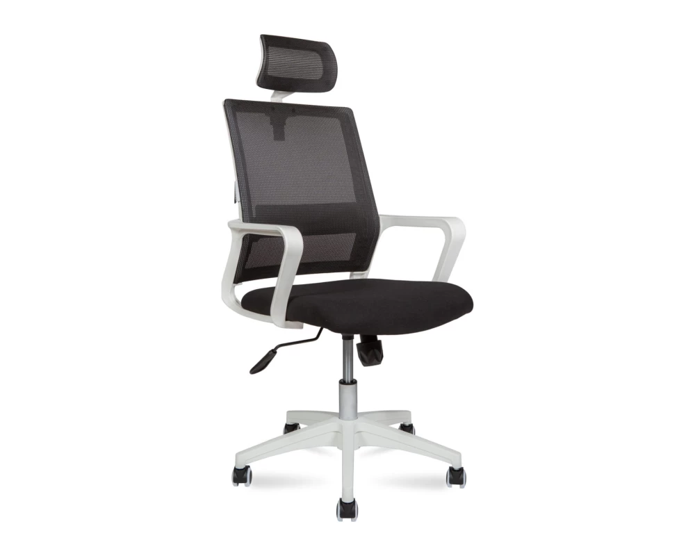 Кресло руководителя Norden Бит white Сетка/Ткань, Черный